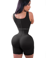 Body sculptant à double compression élevée avec contrôle abdominal, fermeture à agrafes et réglable