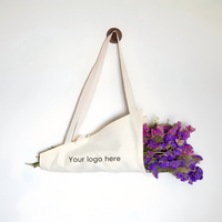 Sac fourre-tout élégant en toile personnalisé avec logo pour bouquets de fleurs, pochette florale réutilisable pour mariages et cadeaux