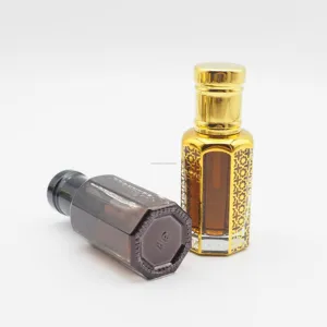12ml Tola Attar Mini Attar Arabe Verre Décoratif Bouteilles D'huile Essentielle Parfum Oud Bouteille D'huile avec boîte