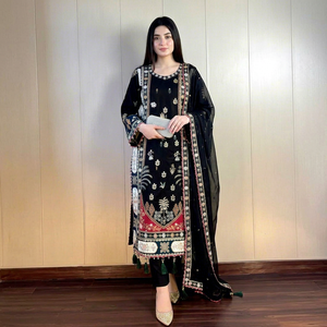 Salwar Kameez de Alta Calidad con Mangas Abullonadas Estilo Bollywood, Material Chudidars, Abaya de Dubái al por Mayor con Vestido Indio - Product Image 1