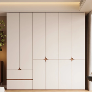 Elegante Armario de Madera Maciza Premium Personalizado para Dormitorio, Diseño Moderno y Minimalista, Estantes Ajustables, Barra para Colgar, Ahorro de Espacio - Product Image 2