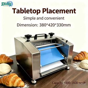Laminatrice per Croissant da Tavolo ZL-250 in Acciaio Inox 201, Formatrice Automatica di Pasta 15-80g per Croissant Danesi, Ideale per Piccole Panetterie e Caffetterie - Product Image 5