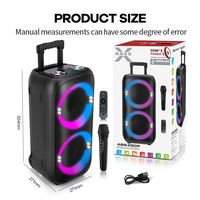 Haut-parleur portable étanche à double cornet avec boîtier en plastique, LED RGB, compatible karaoké numérique, pour home cinéma et extérieur