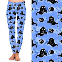 Dropshipping, venta al por mayor, diseño de Castillo de Halloween, sombrero de bruja con calavera de araña, mallas suaves de cintura alta para mujer