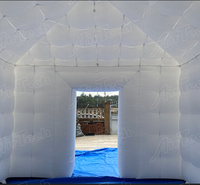 Tente de réception portable gonflable de grande taille pour mariage, discothèque, avec ventilateur intégré, imperméable, couleurs personnalisables, installation facile