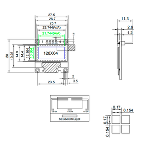 0.96 inci OLED biru kuning Mode tampilan 128X64 OLED LCD LED I2C IIC SPI 7Pin Chip Driver SSD1306 - Product Image 6