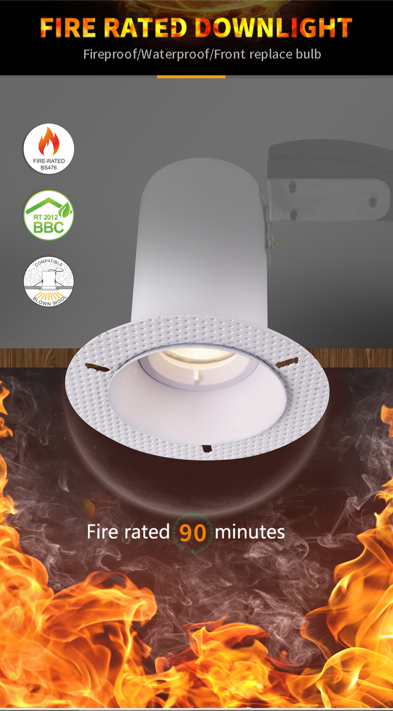 Custom GU10 Fire Rated Anti Glare Trimless Downlight Fixtures For Hotel Showroom