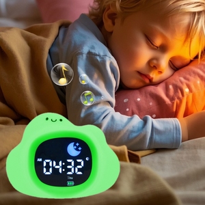 Tùy Chỉnh Bên Cạnh Đèn LED Trẻ Em Loa Trẻ Em Thức Dậy Ngủ Huấn Luyện Viên Cảm Ứng Thông Minh Kỹ Thuật Số Đồng Hồ Báo Thức Với Âm Thanh Máy - Product Image 1