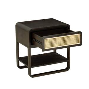 Mesita de noche de madera maciza moderna con armario de almacenamiento natural para uso de muebles para el hogar en habitaciones de hotel salas de estar producto a granel - Product Image 2