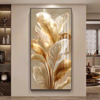 Décoration murale moderne haut de gamme en forme de feuille, art mural tendance, impression numérique, peinture décorative en porcelaine 3D sur papier