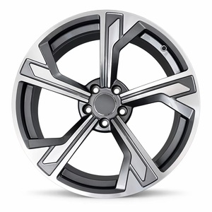 Rines Forjados Personalizados 6061-T6 de 18 19 20 21 22 Pulgadas Cyclone de 5 Radios para <span class=keywords><strong>Audi</strong></span> A5 <span class=keywords><strong>A7</strong></span> RS6 RS7 en Color Gris Metálico Mecanizado de Alto Rendimiento 5x112 - Product Image 2