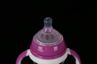 Bouteille en Silicone pour bébé, à col large, doux, de qualité alimentaire, pour mamelon de bébé, à flux moyen, similaire à la poitrine, Design personnalisé, avec Logo