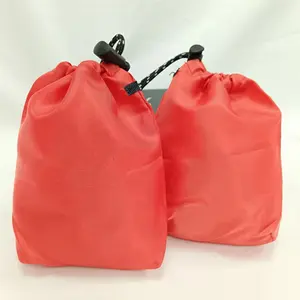 Chunaghua New Arrival Wasserdichte rote Nylon runde Kordel zug Tasche Wieder verwendbare Logo-Druck Nylon Kordel zug Tasche mit Boden