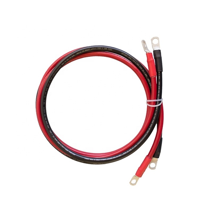 Custom High Quality 4/0 AWG Power Inverter Cable Battery Cables 10FT With Tinned Copper Cable Lug Terminals for Power Inverter