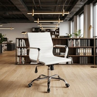 Chaise de bureau pivotante et pliable à dossier haut, ergonomique, réglable en hauteur, en cuir PU, style moderne et luxueux