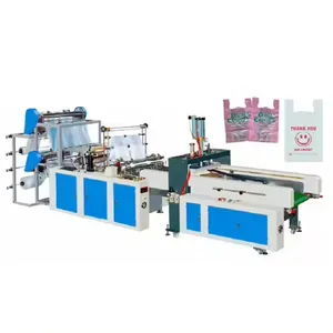 Machine de fabrication de sacs SHXJ-D600 entièrement automatique Machine de fabrication de sacs T-shirt en plastique pour sac à provisions Machines de fabrication