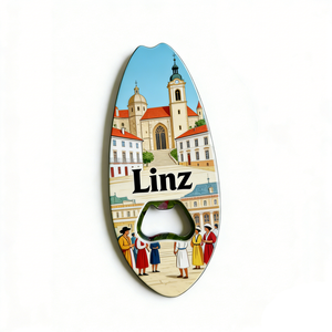 Austria Cities Souvenir Surfboard Bottle Opener Magnet Vienna Graz Salzburg Innsbruck Travel Gift Refrigerator Magnet - Product Image 4