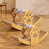 Nouveau lit à bascule pour animaux de compagnie en forme de bateau, utilisable toute l'année avec balles colorées, griffoir pour chat pour aiguiser les griffes, repos et jeu, transfrontalier