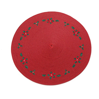 Set de table rond en PP tissé écologique, motif citrouille, épaisseur 1 mm, taille personnalisable pour table à manger, décoration maison et restaurant