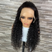 YWhair En gros Perruque frontale en dentelle transparente 13*4 Water Wave, Cheveux humains Remy, Densité 180%, Couleur naturelle