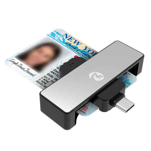 ZOWEETEK Smart DNI Card Reader ISO 7816 Mini Portable Chip Card Reader Writer Type C Mobile Credit Card Reader for Phone Tablets