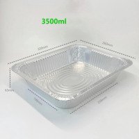Conteneur rectangulaire en aluminium de haute qualité avec couvercle, jetable, résistant au four, qualité alimentaire, capacité de 3500 ml, pour utilisation au barbecue