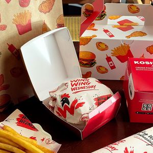 Custom Printed <b>Biodegradable</b> Eco-Friendly Disposable PE Coated Food Grade Grease Proof Burger Wrapping <b>Paper</b> for Fast Food - Product Image 5