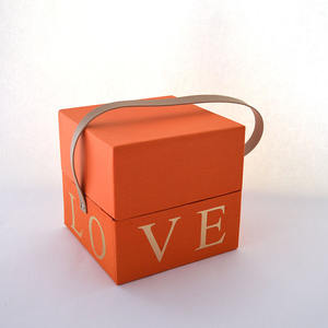 Scatola regalo di grande capacità in cartone con manico di nozze di lusso - Product Image 4