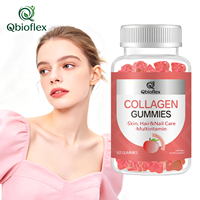 Qbioflex Gummies Véganes Beauté Collagène Biotine Vitamines C & E – Complément pour Cheveux, Peau et Ongles Éclatants