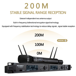 Micrófono Inalámbrico Profesional de Mano STABCL ST-9380S, Cardioide, XLR, con Cancelación de Ruido Dual, Diversidad Real, Metálico, para Iglesia y <span class=keywords><strong>Karaoke</strong></span> - Product Image 2