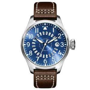 Montre à quartz pour homme, cadran circulaire avec date, bracelet en cuir, montre-bracelet tendance pour affaires, étanche, minimaliste - Product Image 3