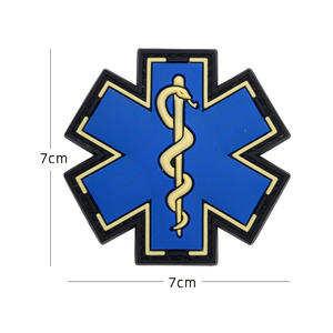 Parche de PVC de goma con diseño de estrella de la vida y serpiente, insignia 3D divertida con gancho y logotipo - Product Image 2