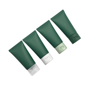 Tube d'emballage cosmétique vert foncé 50g, tube de crème pour les mains 100ml, tube de nettoyant visage en plastique mat avec bouchon à clapet - Product Image 6