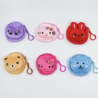 Porte-clés en peluche de dessin animé en gros, mini pochette à personnage en peluche pour cadeaux promotionnels