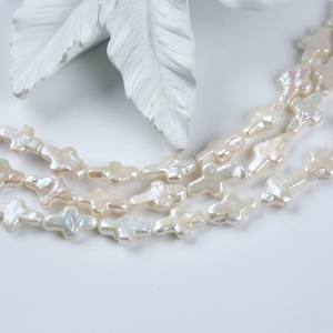 Perlas Sueltas de Agua Dulce Naturales de Estilo Europeo y Americano, Perlas Barrocas con Orificio Recto de 10-11 mm, Forma de Cruz, para Joyería DIY - Product Image 3