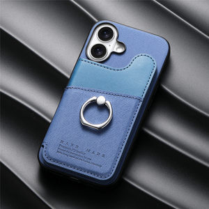 Funda de teléfono de cuero con ranura para tarjeta para IPhone17 16 15 14 <span class=keywords><strong>13</strong></span> 12 <span class=keywords><strong>Precio</strong></span> de fábrica Ring Pu Phone CASE para <span class=keywords><strong>iPhone</strong></span> 16 Pro - Product Image 2