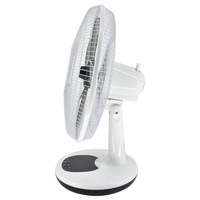 Kipas Meja Tenaga Surya Jetsh Hot Sale AC 12 inci 14 inci 16 inci Ventiladores Lampu LED Layar Digital Pengisian Daya USB Timer
