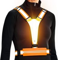 Chaleco reflectante LED para correr, recargable por USB, ligero, transpirable, equipo de seguridad para correr de noche, ciclismo, caminar, deportes al aire libre
