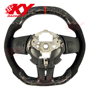 Volant sport en fibre de carbone forgé à dessus plat personnalisé pour Ford Mustang GT GT350 GT500 2005-2014 Shelby Cobra RTR GTS - Product Image 4