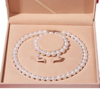 Collier de luxe en fausse perle de coquillage marin, ensemble de bijoux trois pièces pour femmes, chaîne à lame, accessoires de clavicule, cadeau pour la fête des mères