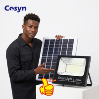 Projecteur LED Solaire Extérieur 1000W 600W 500W 12ème Génération avec Affichage pour Jardin, Cour et Route