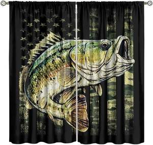 Rideaux du 4 juillet, étoiles patriotiques, rouge, blanc, bleu, draperies pour la fête de l'Indépendance, chambre à coucher, salon, décoration de fenêtre, 2 panneaux - Product Image 4