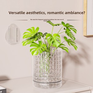 Self-watering PET Wall-Mounted Hanging <b>Basket</b> <b>Flower</b> Pot <b>for</b> Office/Balcony-Soil-Grown Hydroponic Plants Drill-Free Mounting - Product Image 3