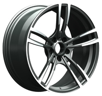 Jantes forgées en aluminium à 5 branches concaves, finition canon de fusil, rayons argent brossé, 19x8.5 pouces, 5x120 PCD, jantes de course OEM 6061-T6