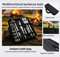 Ensemble de 18 ustensiles de barbecue en acier inoxydable de haute qualité : spatule, fourchette, pince, couteau, brosse, brochettes, pour grillades au charbon de bois