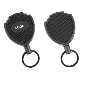 Retractable Badge Holder with Carabiner Key Ring Heavy Duty Key Holder Retractable ID Badge Reels with Belt Clip