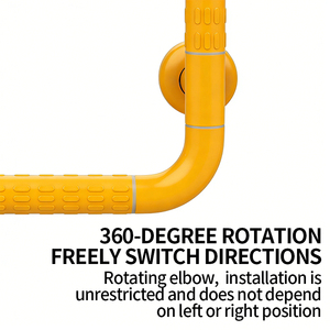 Barres d'appui pour toilettes, sécurité dans la salle de bain, handicapés, acier inoxydable, ABS, nylon, main courante, accoudoir, barre d'appui en plastique pour personnes âgées - Product Image 6
