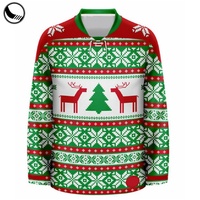 BETHERIVAL Jersey de Hockey Personalizado con Cordones, Corte de Portero, Color Azul Universitario, Sublimado, de Secado Rápido, para Entrenamiento Navideño, para Hombres Adultos