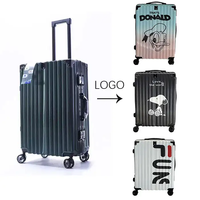 Suitcases Custom Hot Sale ABS Universal Wheel Tsa Lock Aluminum Trolley Travel Bag Pure Color Luggage Suitcases Sets