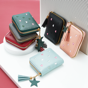 नई टासल जिपर पर्स पीवीसी महिला बटुए बहु-कार्यात्मक प्यारी महिला पर्स सस्ती पोर्टेबल फोल्ड वॉलेट - Product Image 6